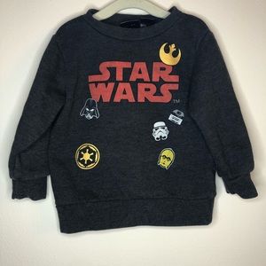 Star Wars Kids Crewneck Sweatshirt Heather Dark Gray Size 2T Graphic Print